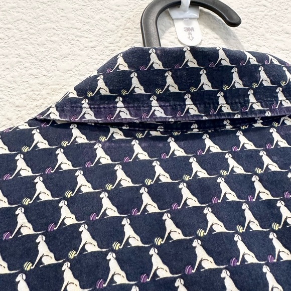Pre-loved! TALBOTS Navy Dog Printed Button Down Shirt! - Picture 6 of 6